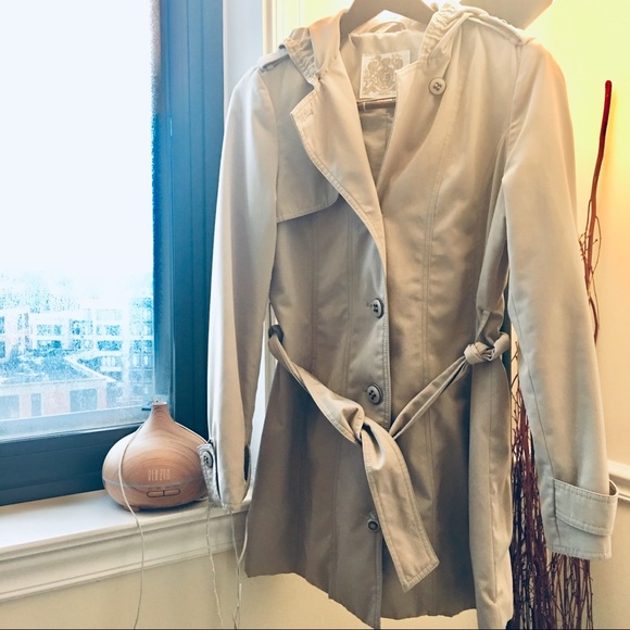 Esprit waterproof hood tan beige raincoat shell - Picture 8 of 8